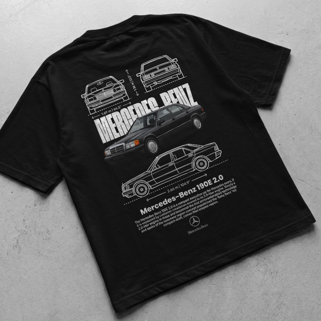 Car t-shirt design Mercedes Benz 190E