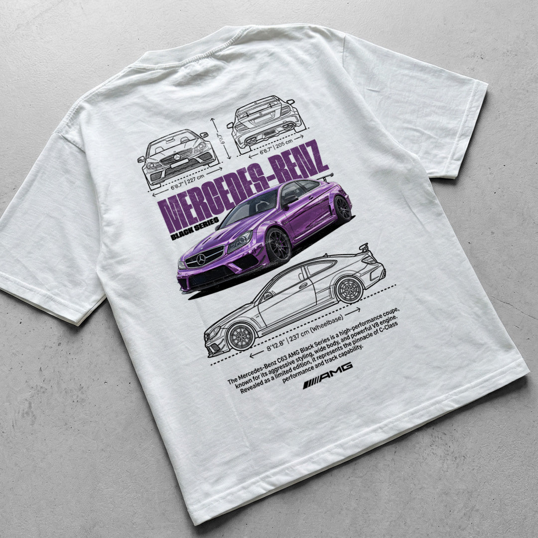 Car t-shirt design Mercedes Benz C63 AMG black series