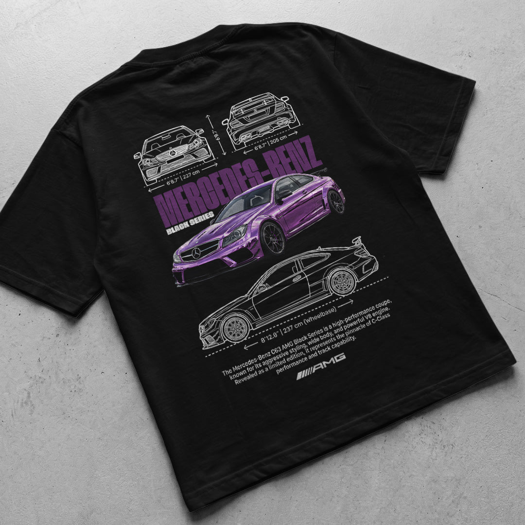 Car t-shirt design Mercedes Benz C63 AMG black series