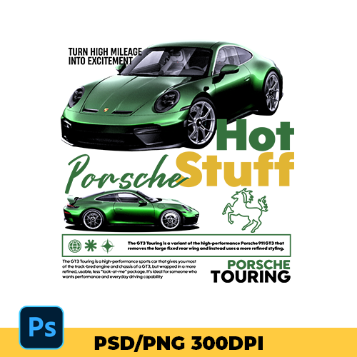 digital file for t-shirt porsche touring