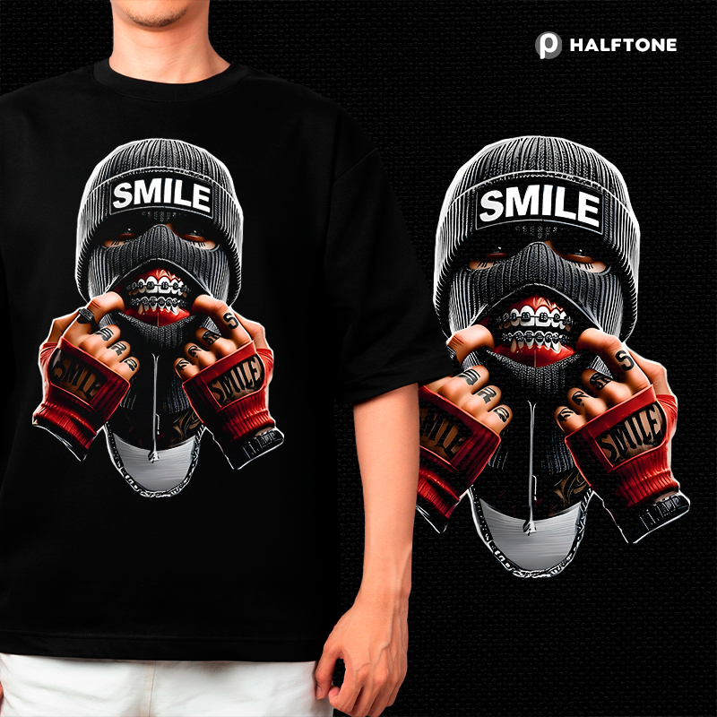 Smile Gang style t-shirt design