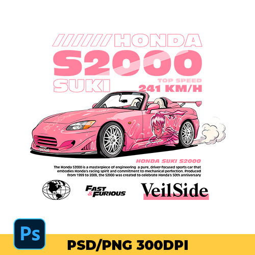 Digital file Suki S2000 t-shirt design honda png
