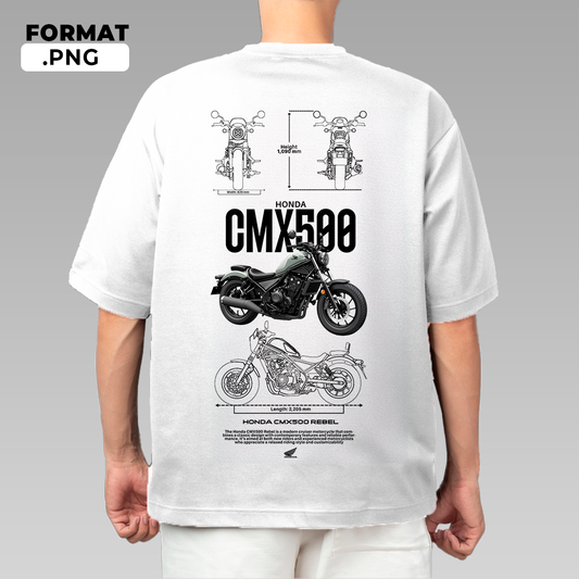 Honda CMX500 Rebel - T-shirt design