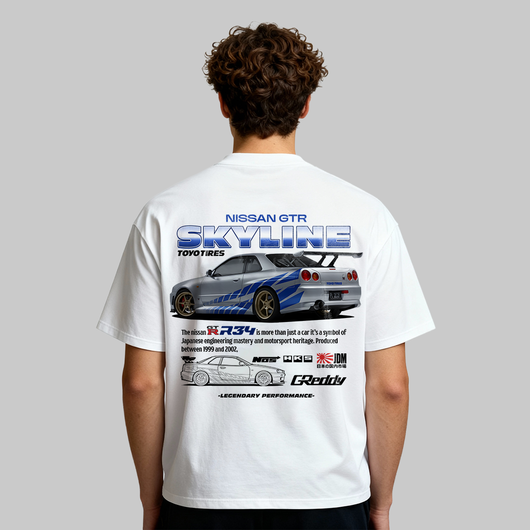 Plantilla Nissan Skyline GTR R34 - t-shirt design