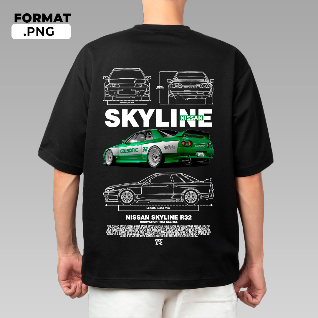 Nissan Skyline R32 - t-shirt design