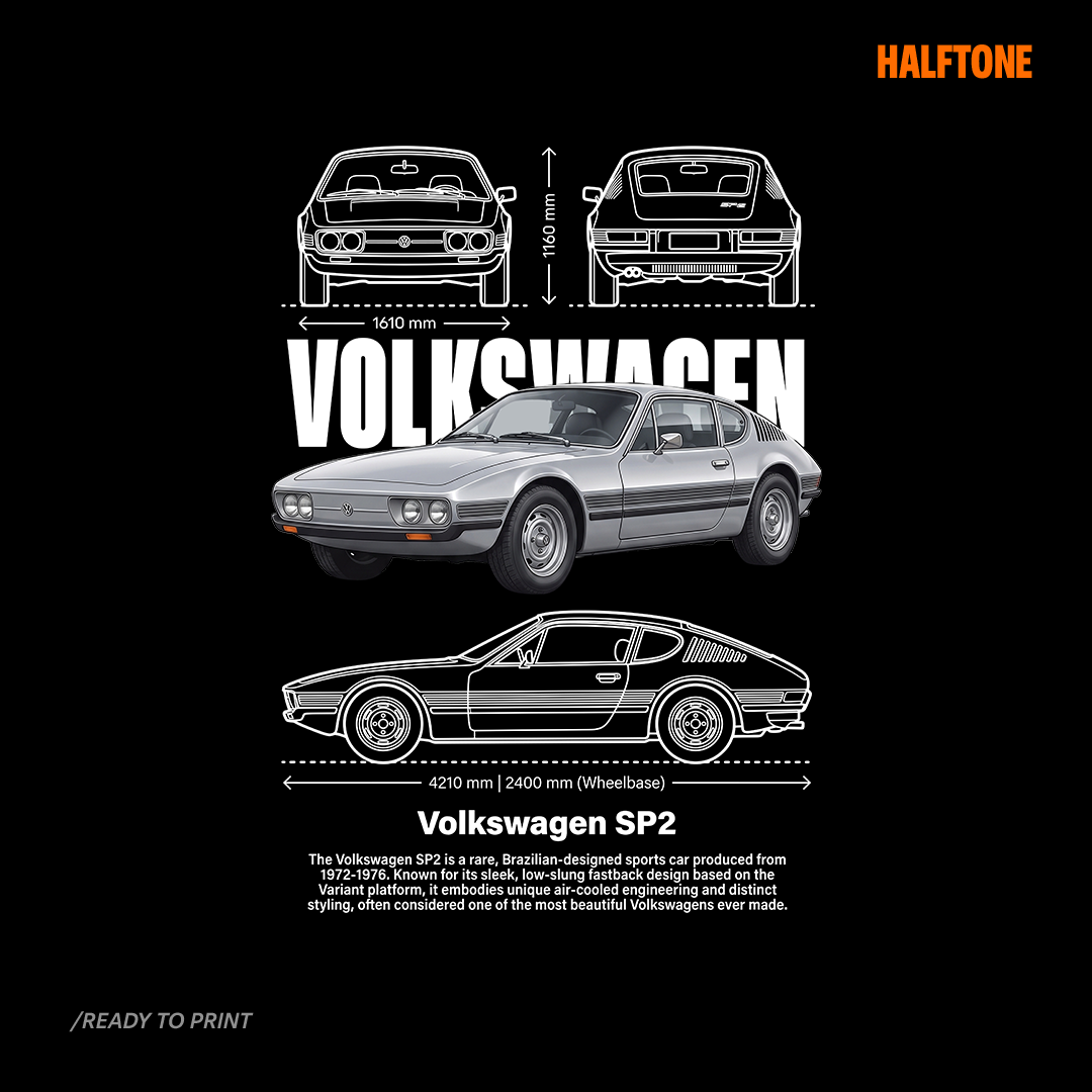 Digital file - Volksw SP2 tshirt design