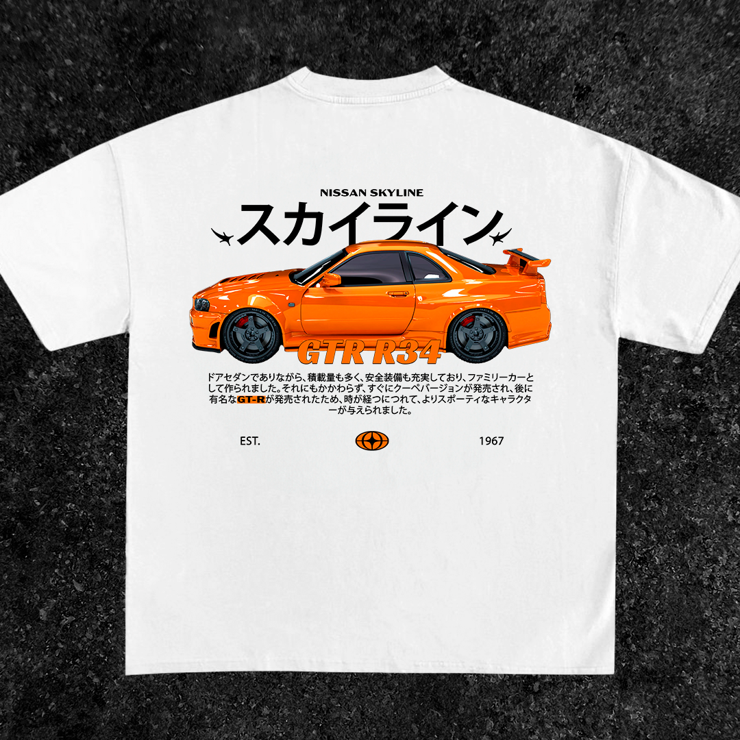 Nissan Skyline GTR R34 - t-shirt design