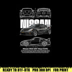 Car t-shirt design Nissan 350z drift king reto tokio