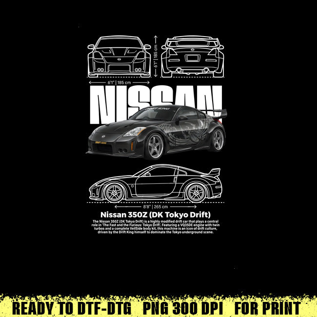 Car t-shirt design Nissan 350z drift king reto tokio