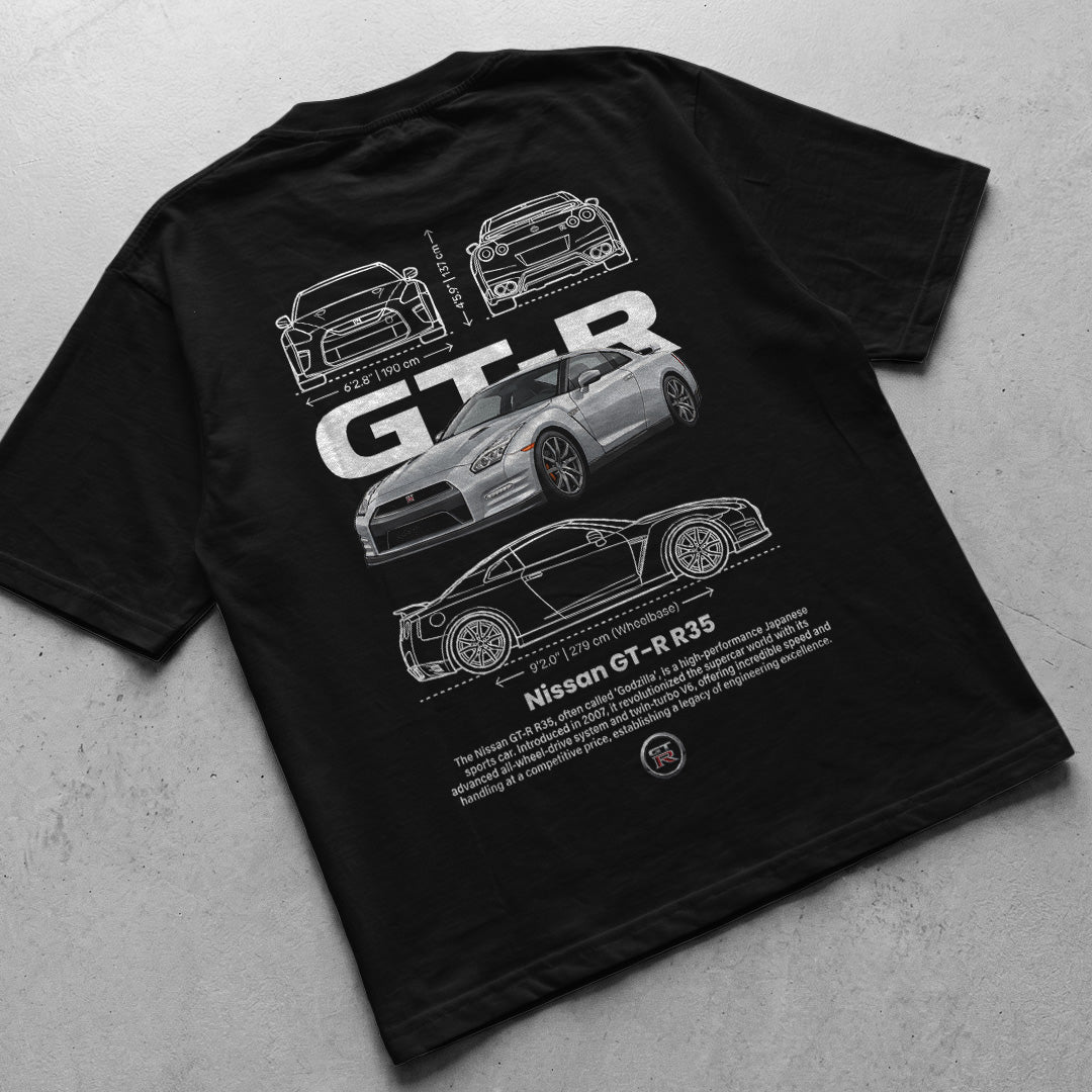 Car t-shirt design Nissan GT-R R35