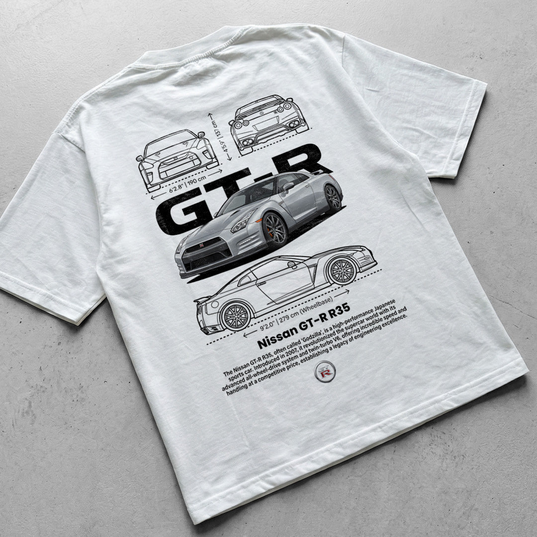 Car t-shirt design Nissan GT-R R35