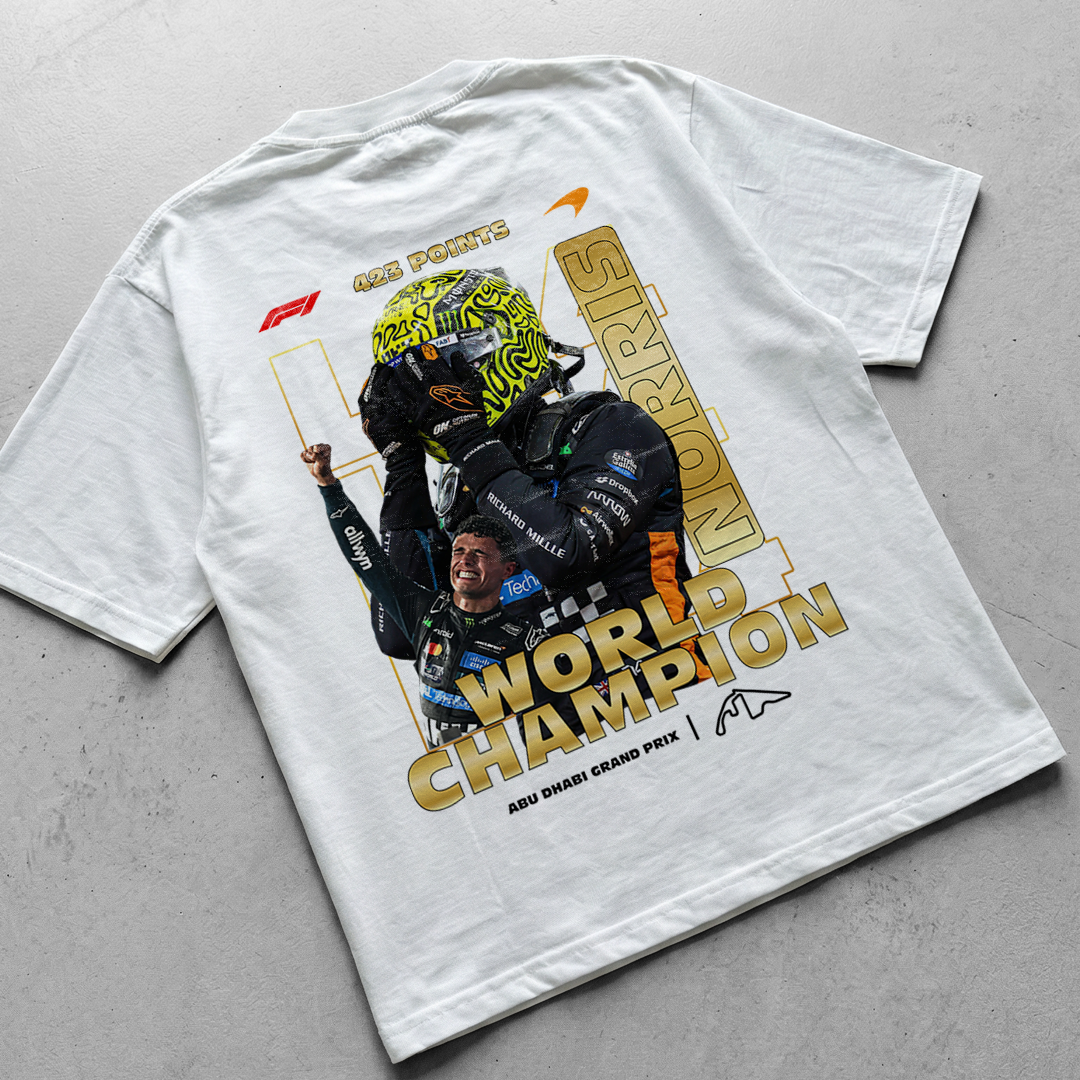 World Champions Lando Norris 2025 t-shirt design