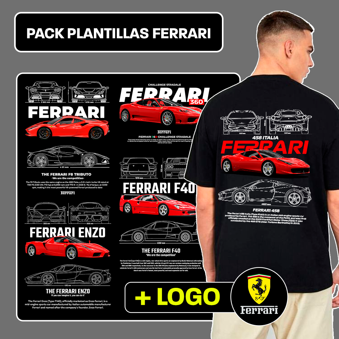 Pack de Plantillas Ferrari (5 + Logo)