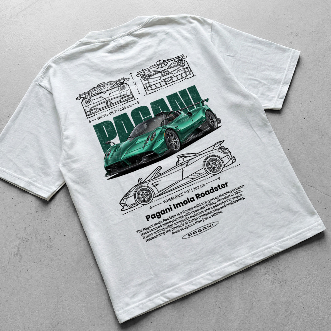 Car t-shirt design Pagani Imola Roadster