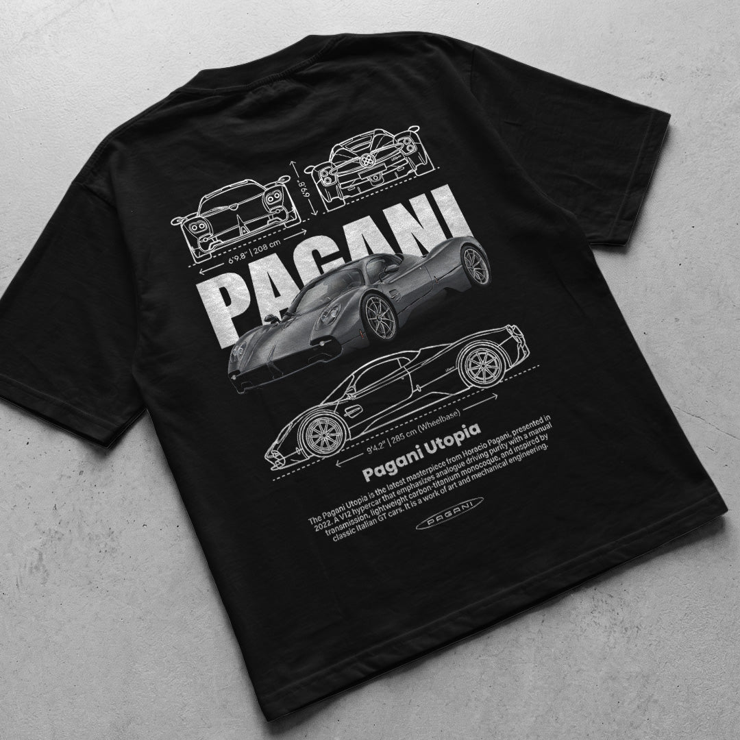 Car t-shirt design Pagani Utopia