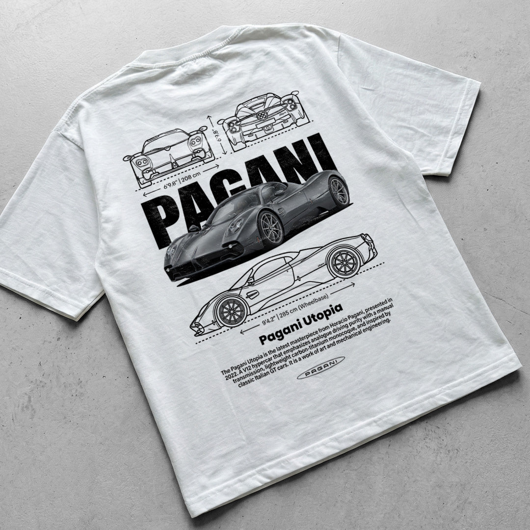 Car t-shirt design Pagani Utopia