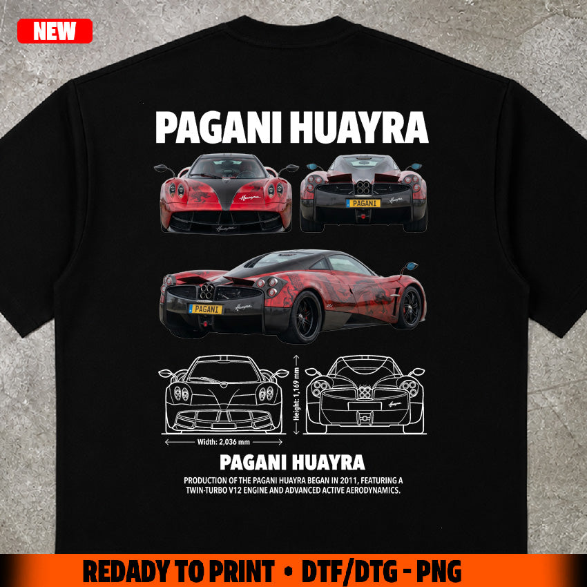 t-shirt design pagani huayra digital file png