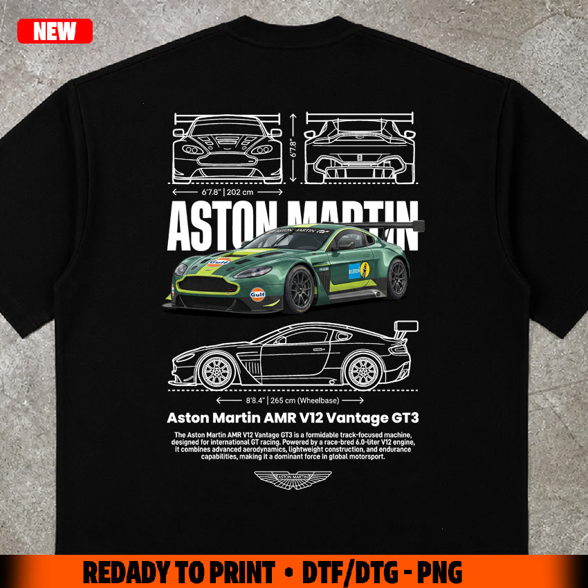 T-shirt design Aston M. AMR 12 vantage digital file png