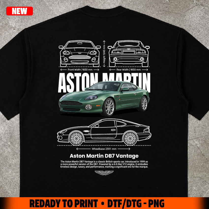 t-shirt design aston m. db7 digital file png