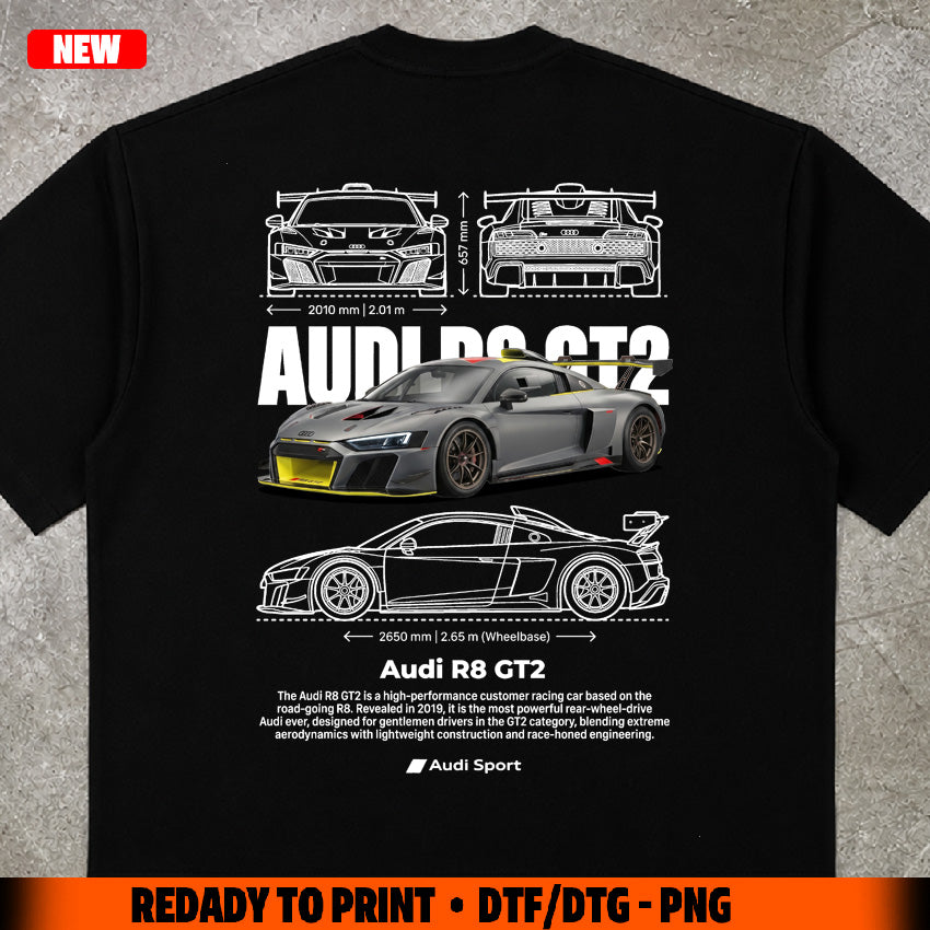 t-shirt design audi r8 gt3 digital file png