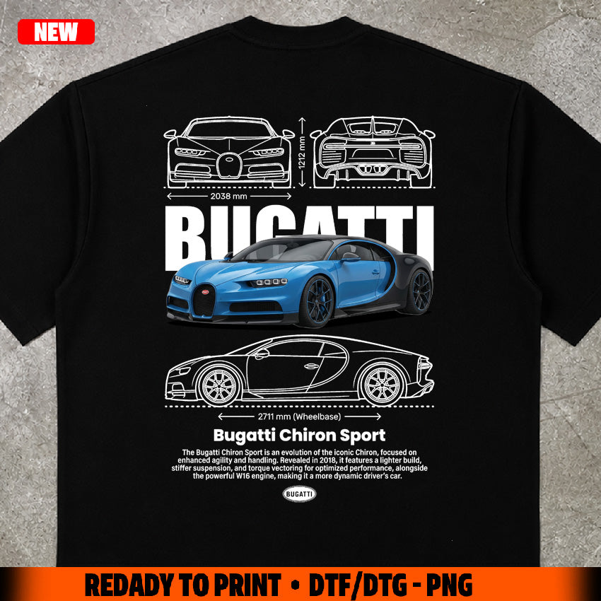 t-shirt design bugatti chiron digital file png