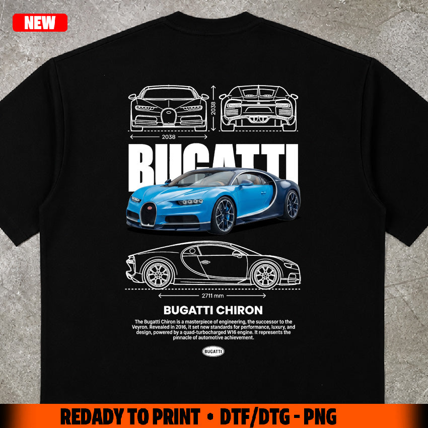 t-shirt design bugatti chiron digital file png