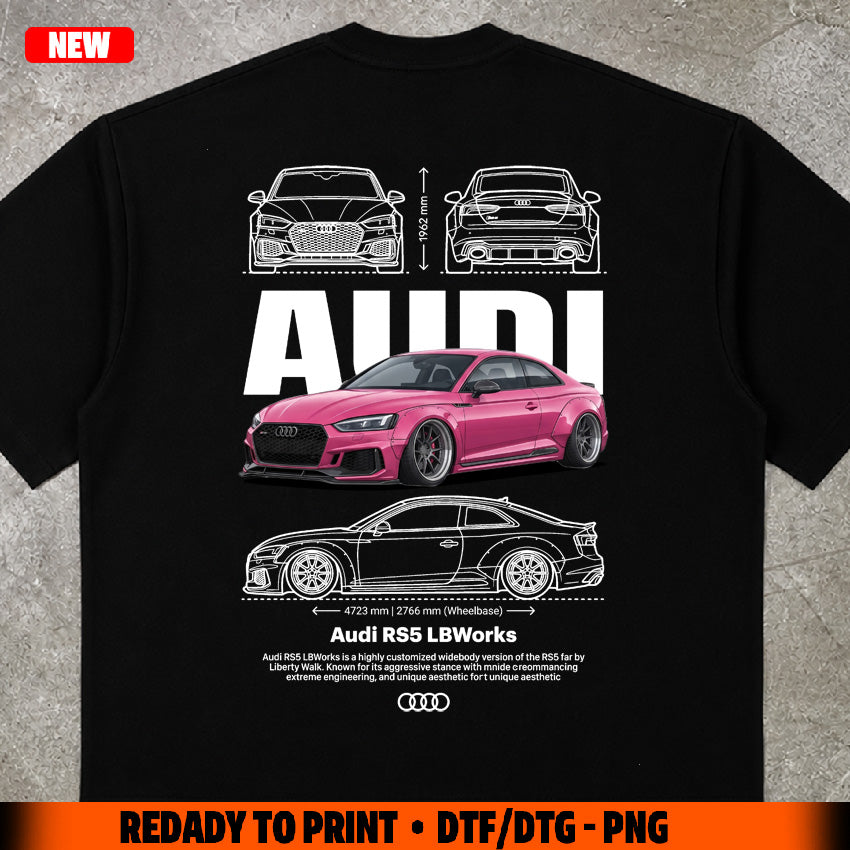 t-shirt design audi RS5 LBWorks