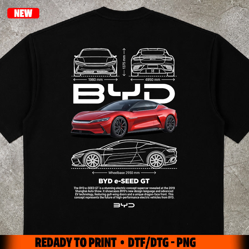 t-shirt design BYD e-speed GT digital file png