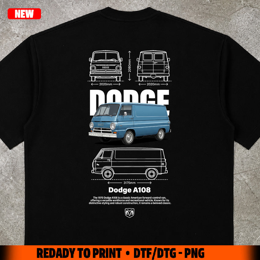 t-shirt design Dodge A108 digital file png