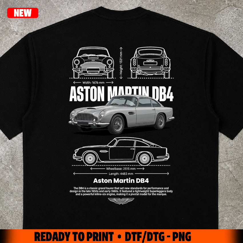 t-shirt design Aston M. DB4 digital file