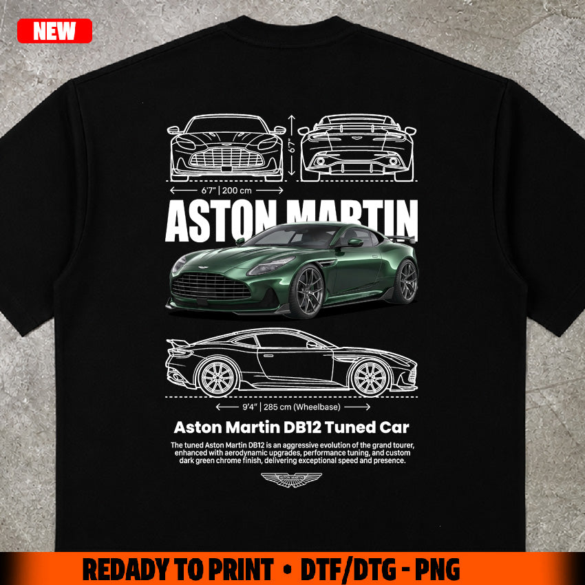 t-shirt design Aston M. DB12 digital file png