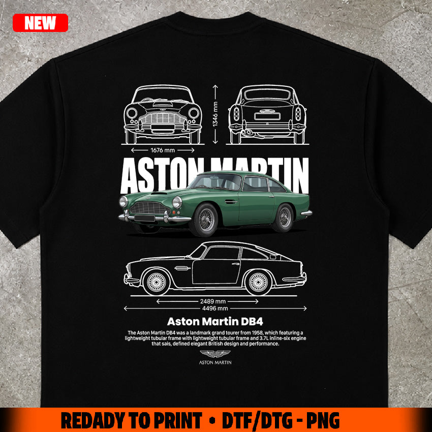 t-shirt design Aston M. DB4