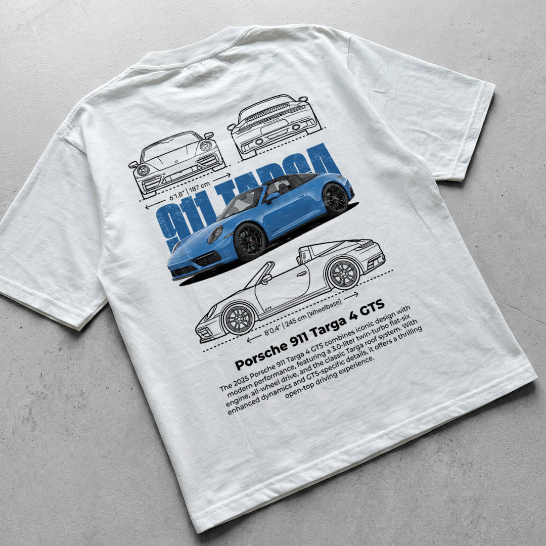 Car t-shirt design Porsche 911 targa 4 GTS