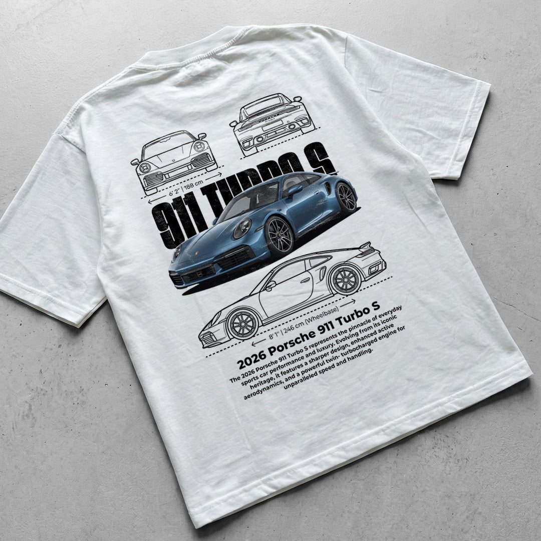 Car t-shirt design Porsche 911 turbo S 2026