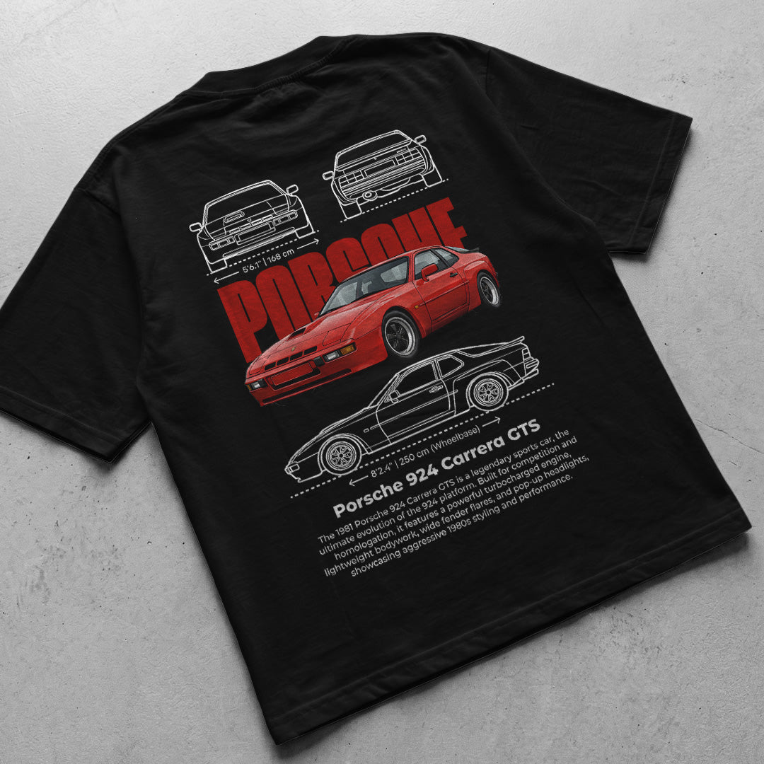 Car t-shirt design Porsche 924 carrera GTS