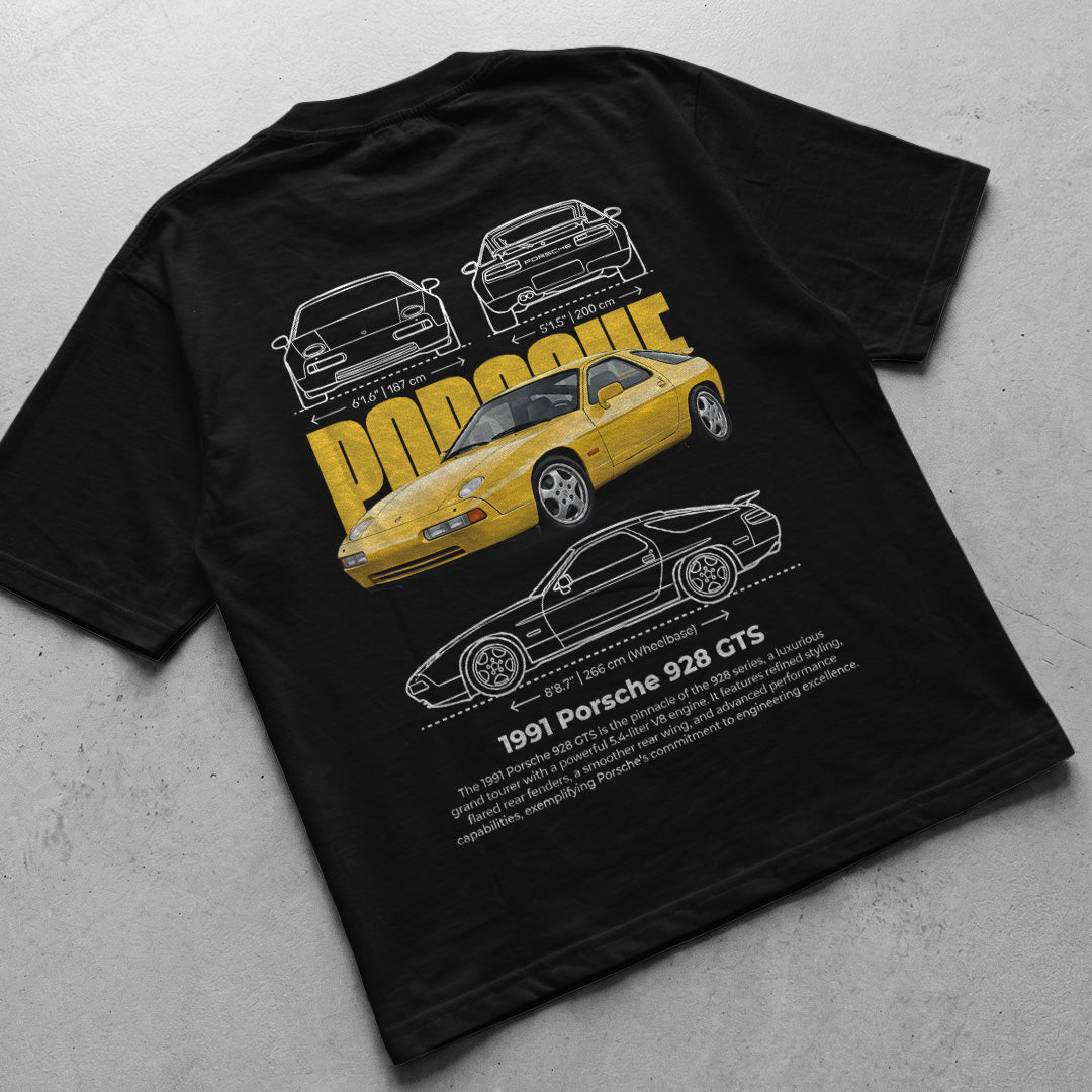 Car t-shirt design Porsche 928 GTS 1991