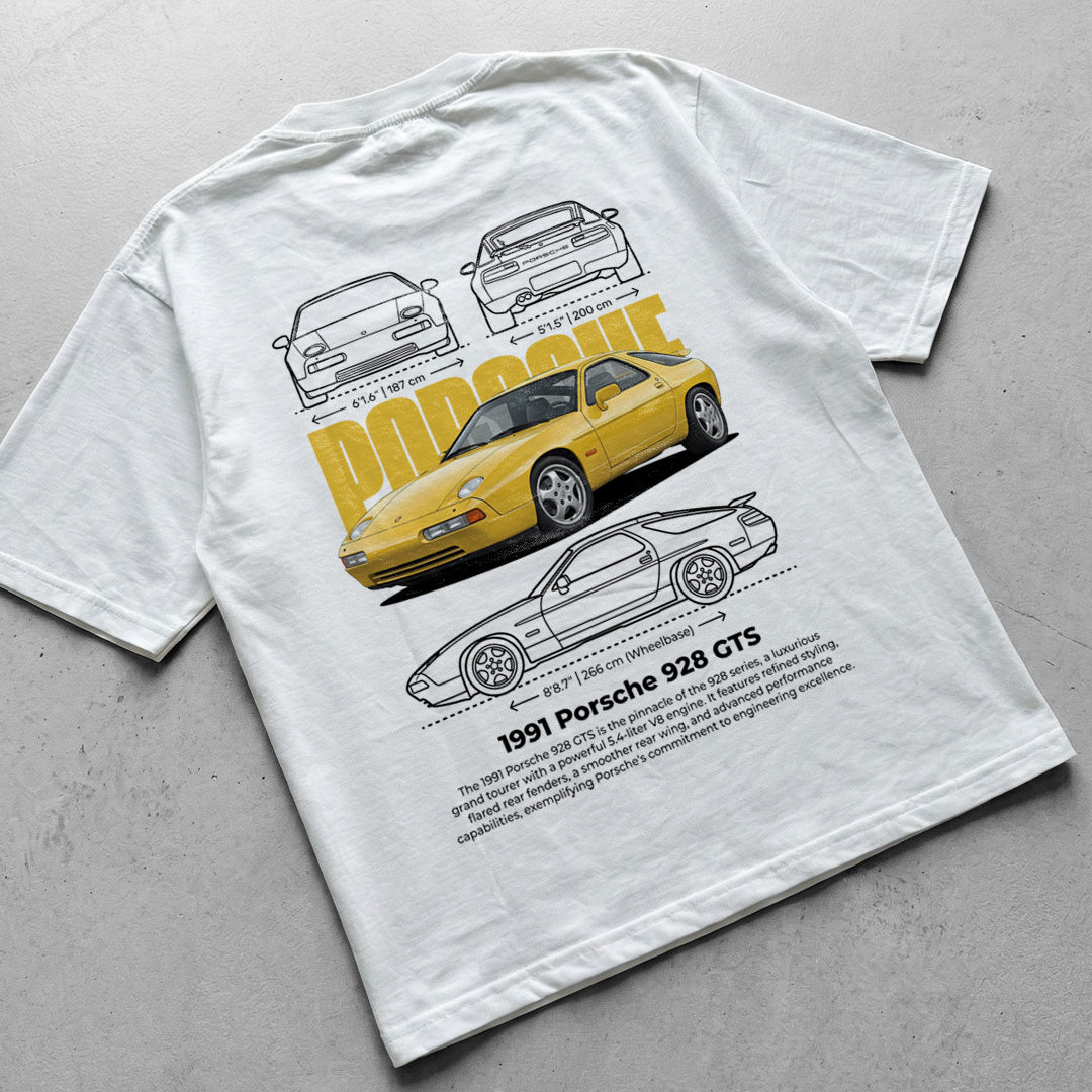 Car t-shirt design Porsche 928 GTS 1991