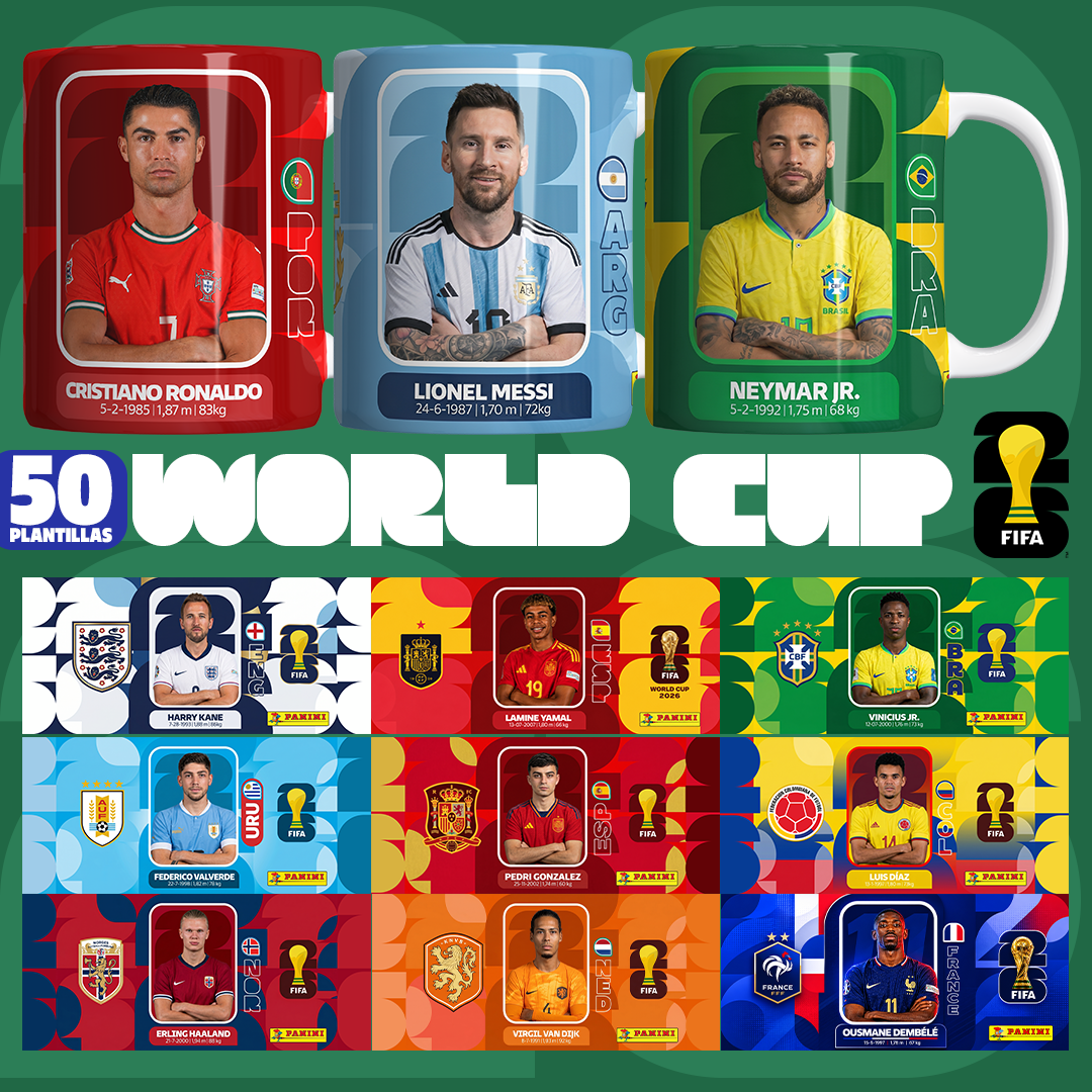 Plantillas del Mundial para Mugs - Sublimación