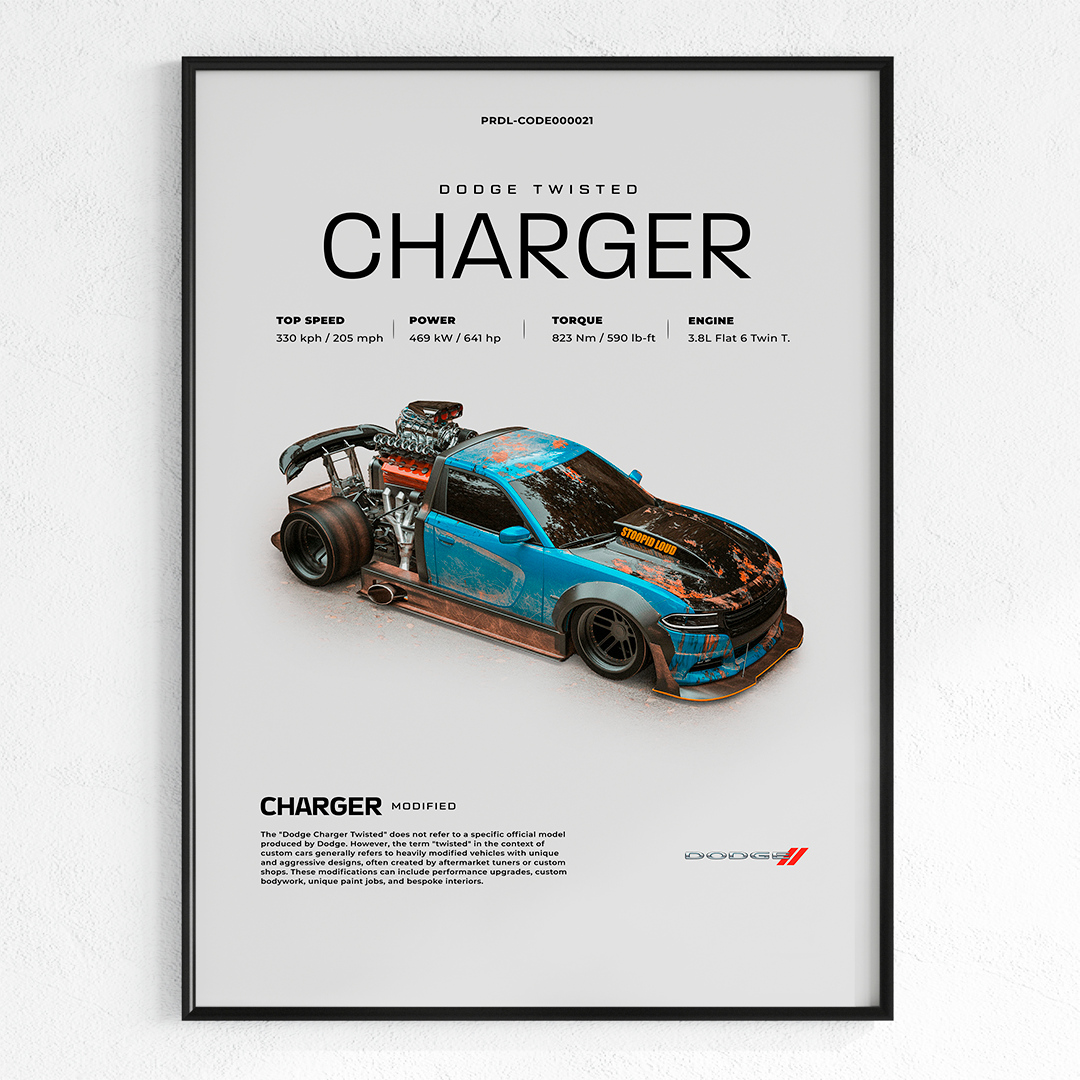 Dodge Charger Twisted Concept poster for printing