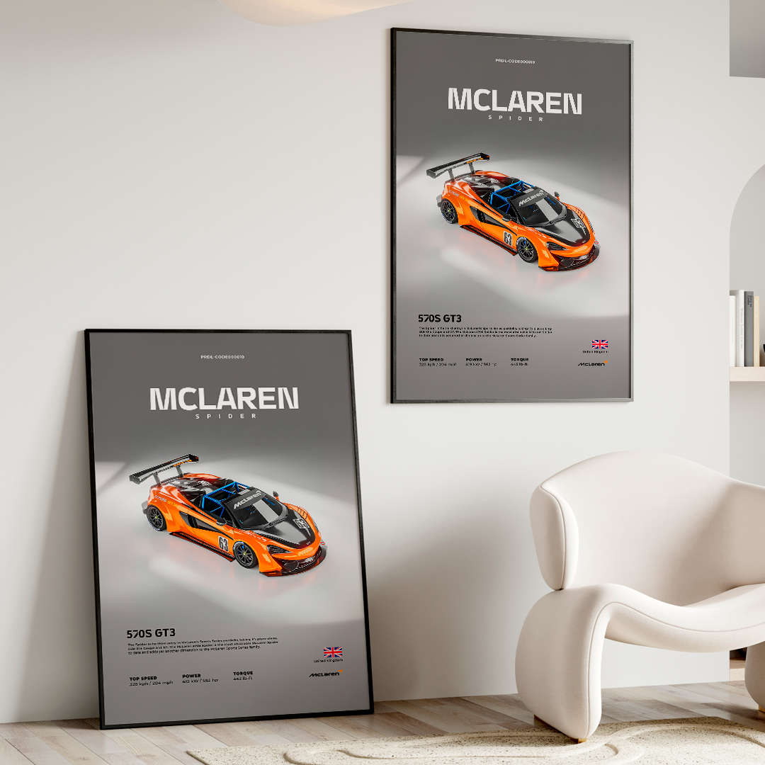 Mclaren spider 570s gt3 poster for printing