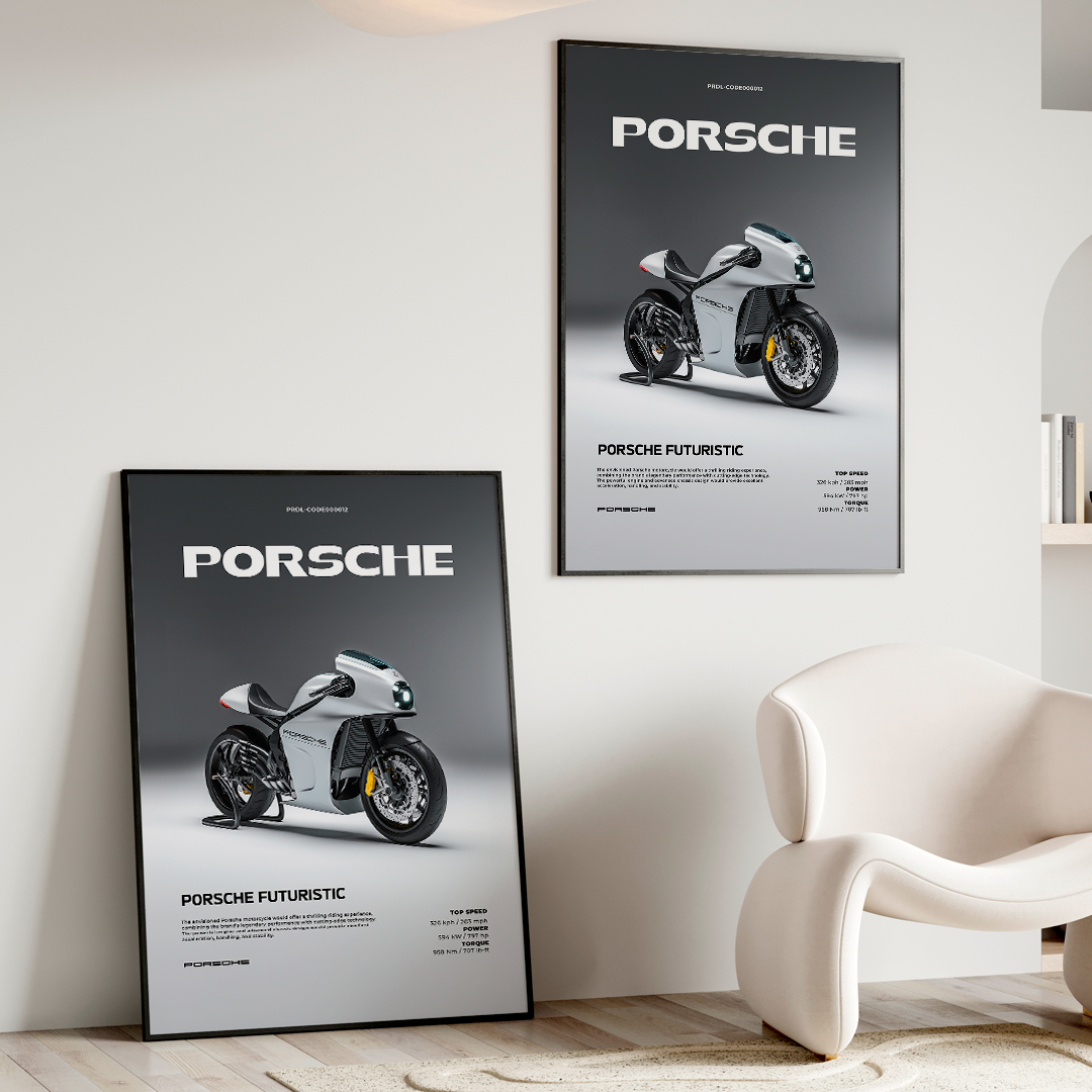 Porsche Futuristic poster for printing