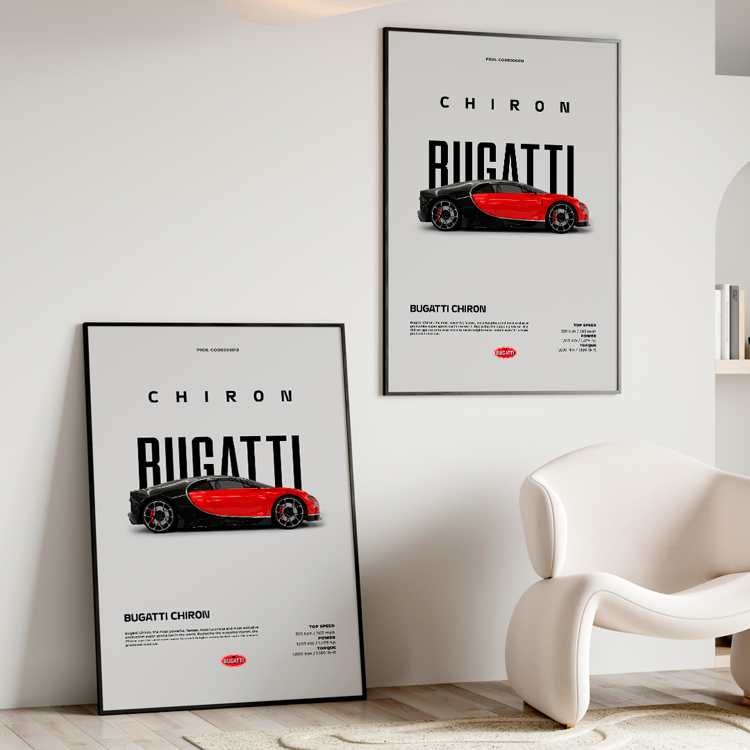 Bugatti Chiron poster for printing