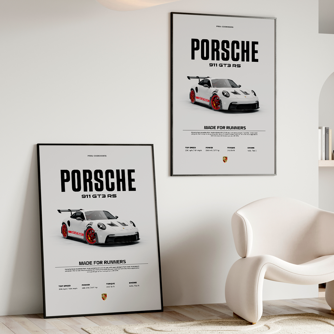 Porsche 911 GT3 RS poster for printing