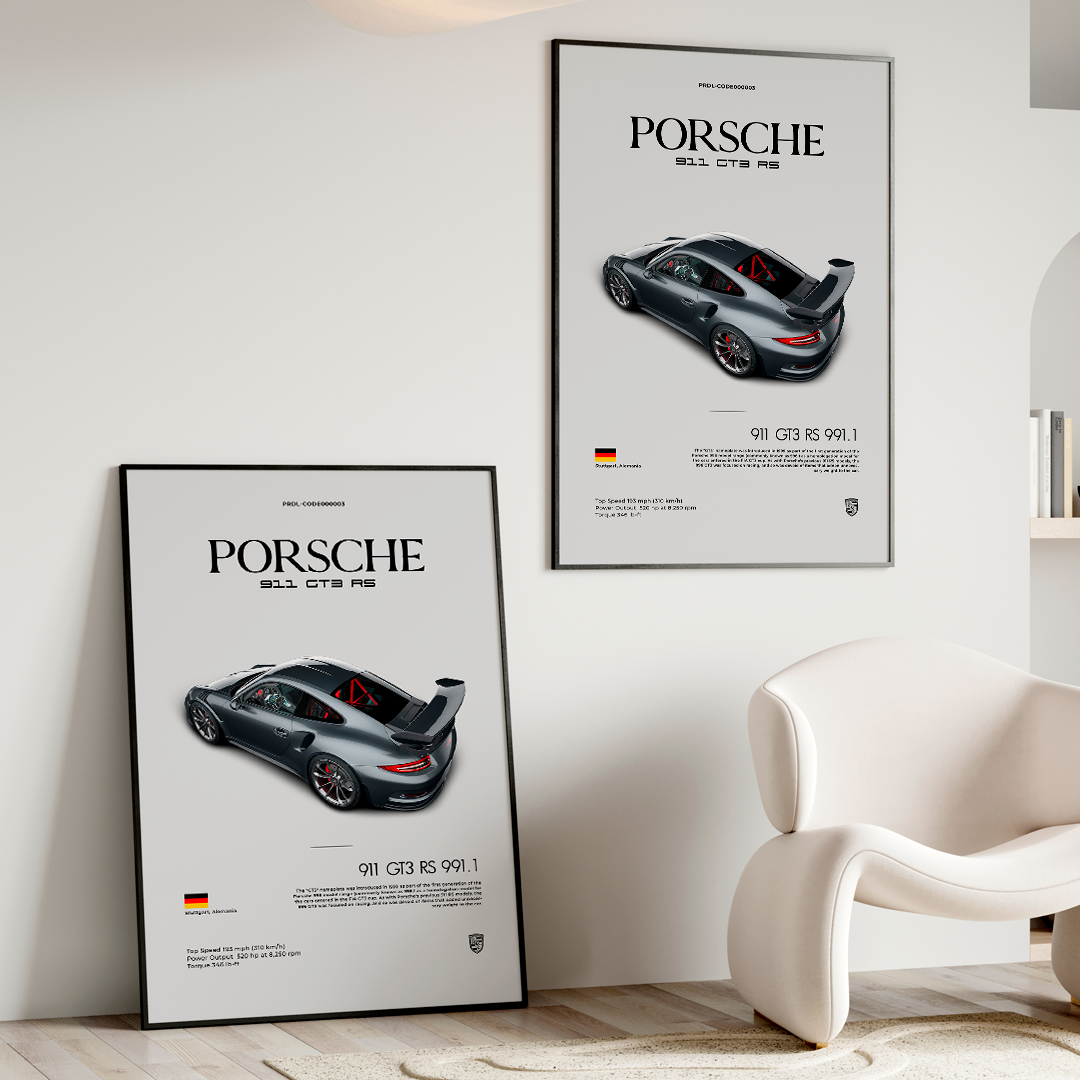 Porsche 911 GT3 Rs 991 poster for printing