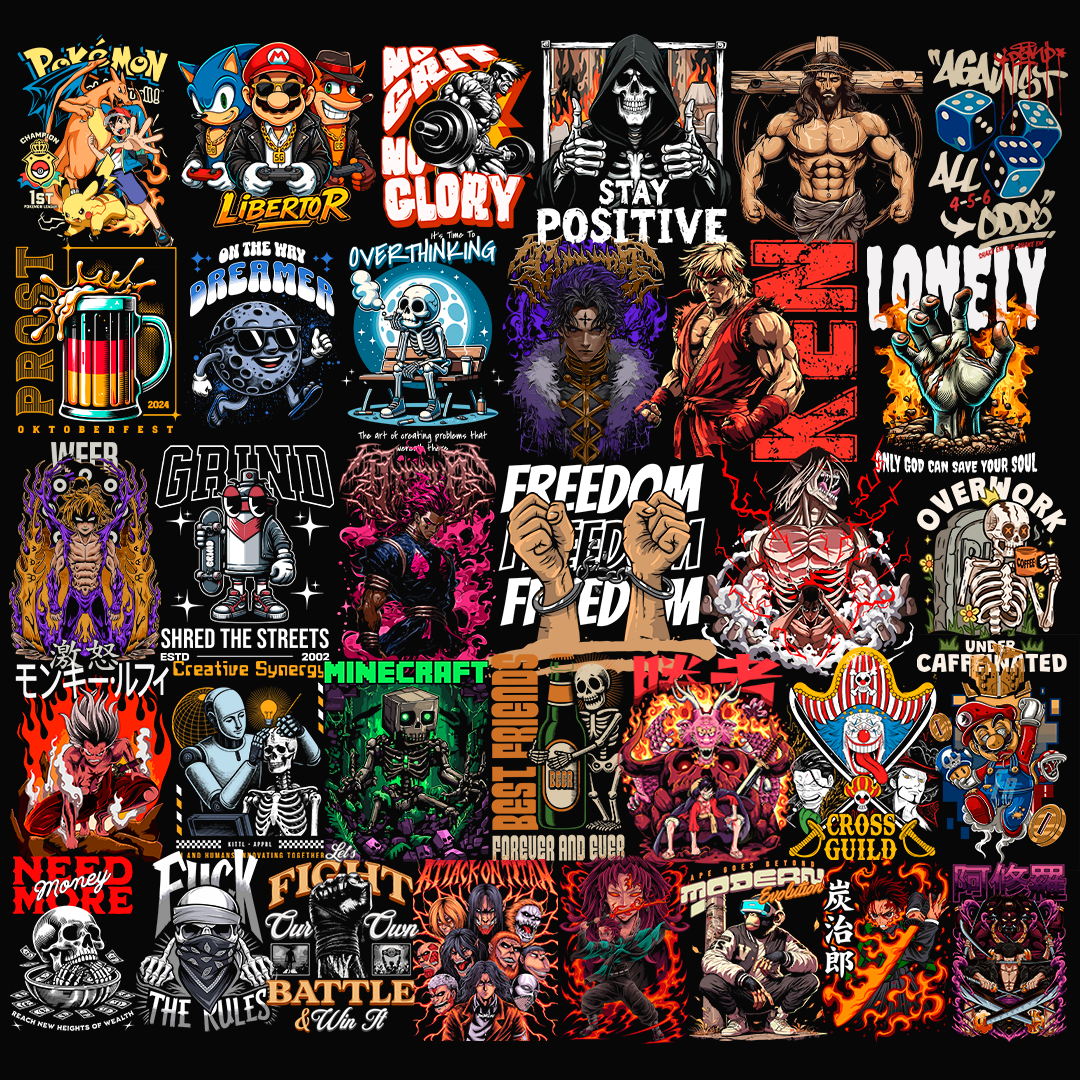 40 DISEÑOS VARIADOS PARA DTF Y SUBLIMACION - t-shirt design