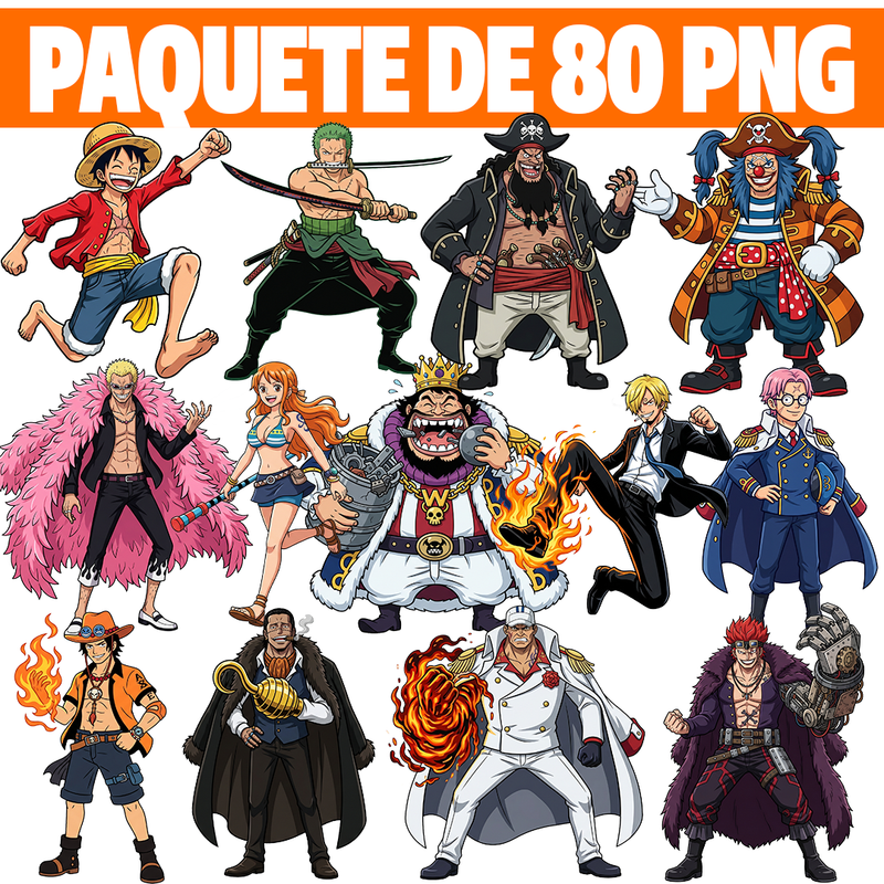 Paquete de 80 PNG Clipart de 0ne Piece