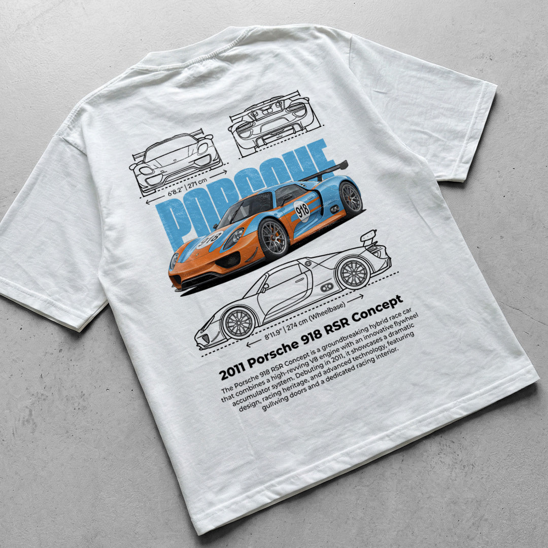 Car t-shirt design Porsche 918 RSR