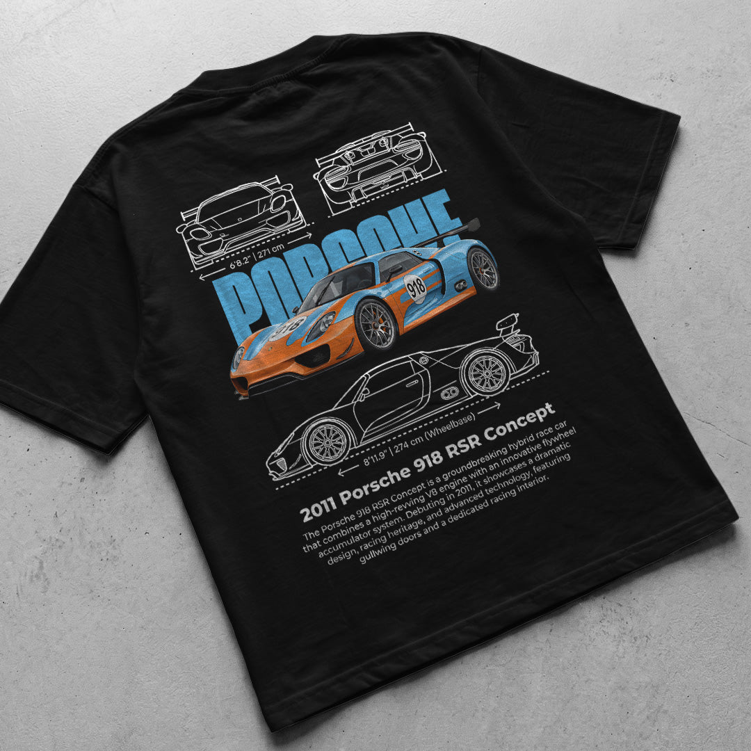 Car t-shirt design Porsche 918 RSR