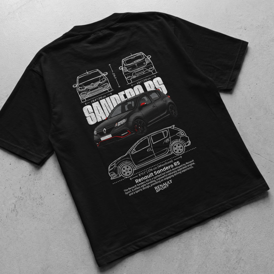 Car t-shirt design Renault Sandero RS black