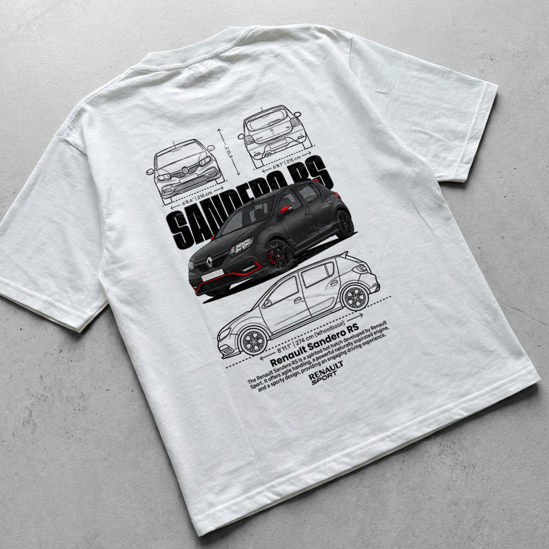 Car t-shirt design Renault Sandero RS black